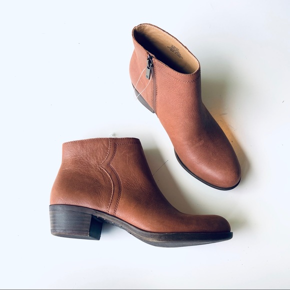 lucky brand balexa leather cognac ankle booties - Picture 2 of 9